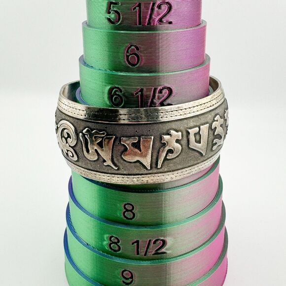 Vintage Handmade Tibetan Silver Cuff Bracelet with Lucky Charms Retro Chunky - Picture 7 of 7